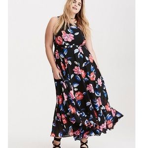 Torrid Georgette High Neck Maxi Dress Size 16